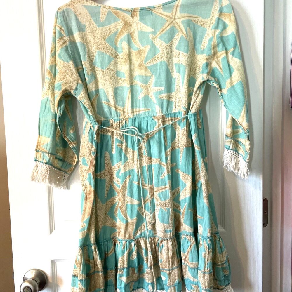 ANTICA SARTORIA  SMALL AQUA Sand Dollar Dress/beach Coverup - Picture 8 of 9